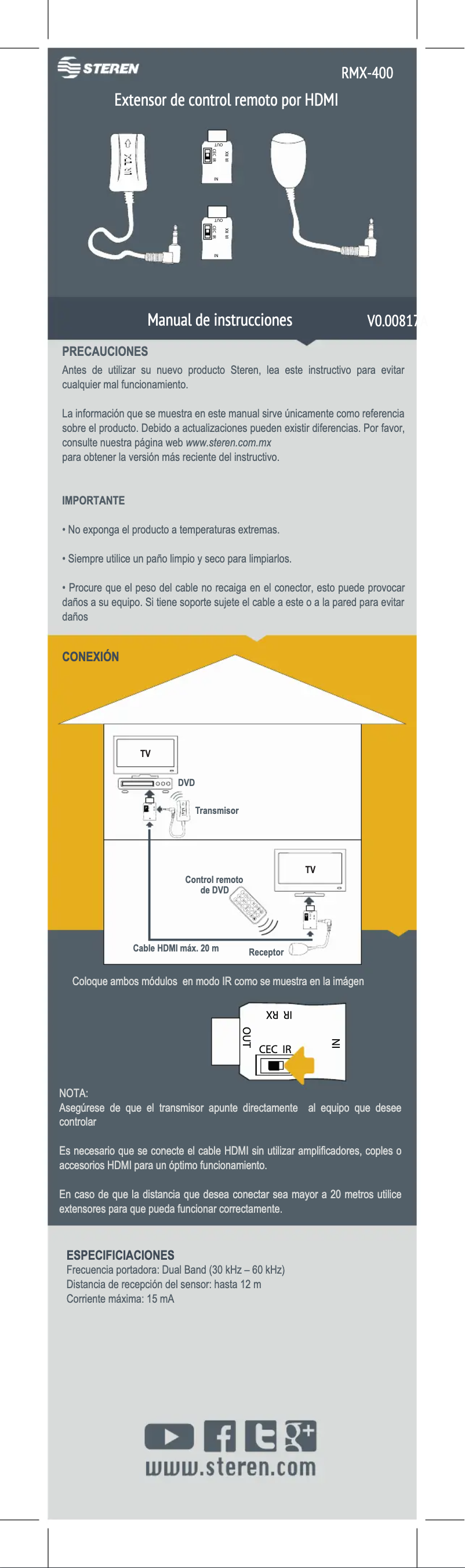 Page 1 de la notice Manuel utilisateur Steren RMX-400