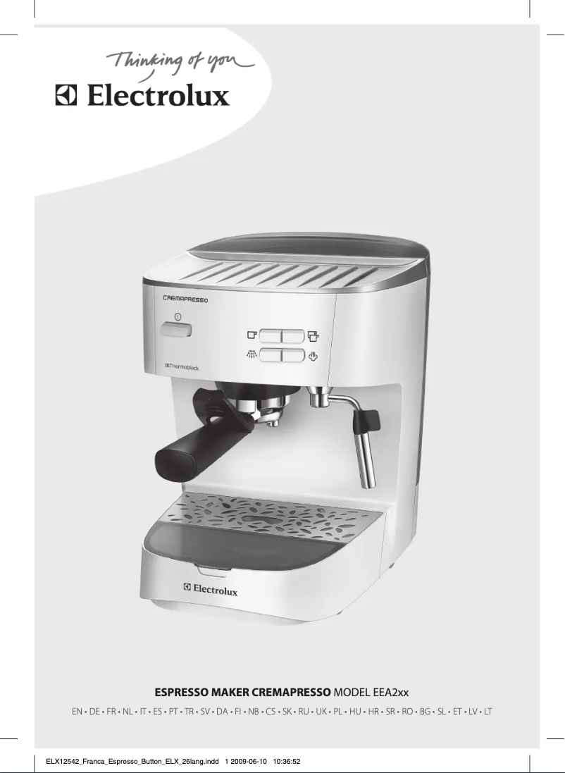 Page 1 de la notice Manuel utilisateur Electrolux EEA260