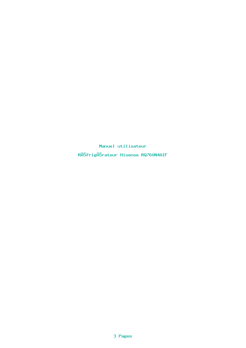 Page 1 de la notice Manuel utilisateur Hisense RQ760N4AIF