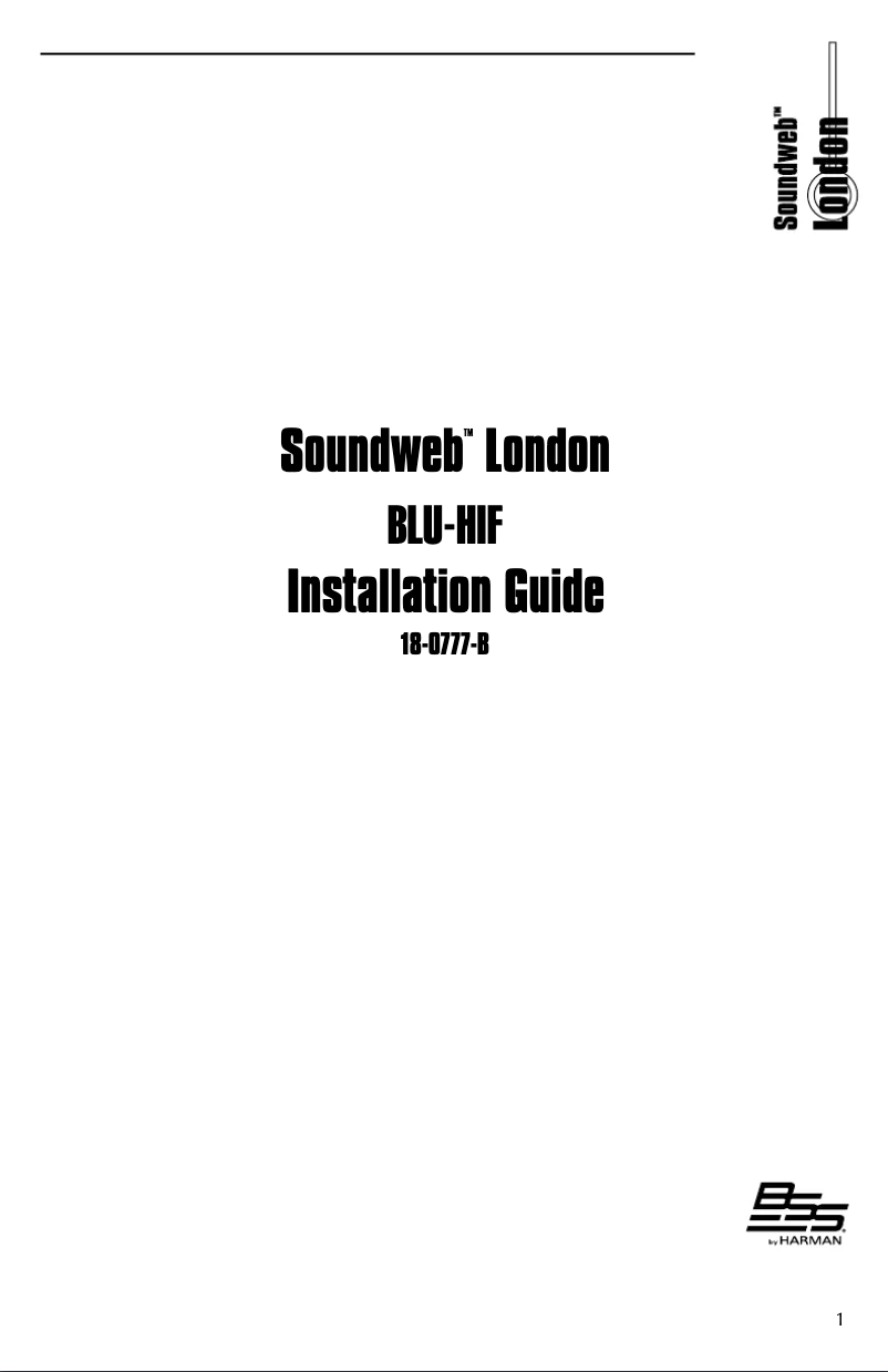 Page 1 de la notice Manuel utilisateur BSS Audio Soundweb London BLU-HIF