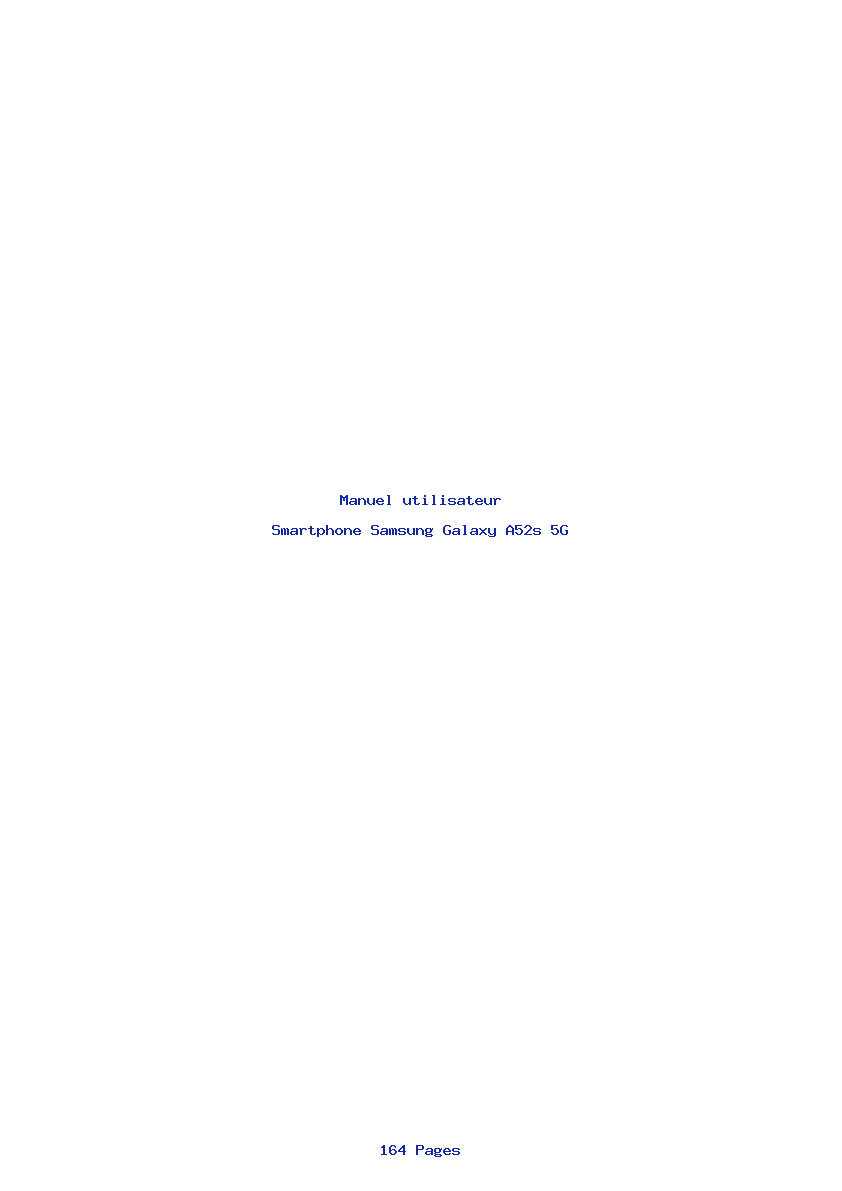 Page 1 de la notice Manuel utilisateur Samsung Galaxy A52s 5G