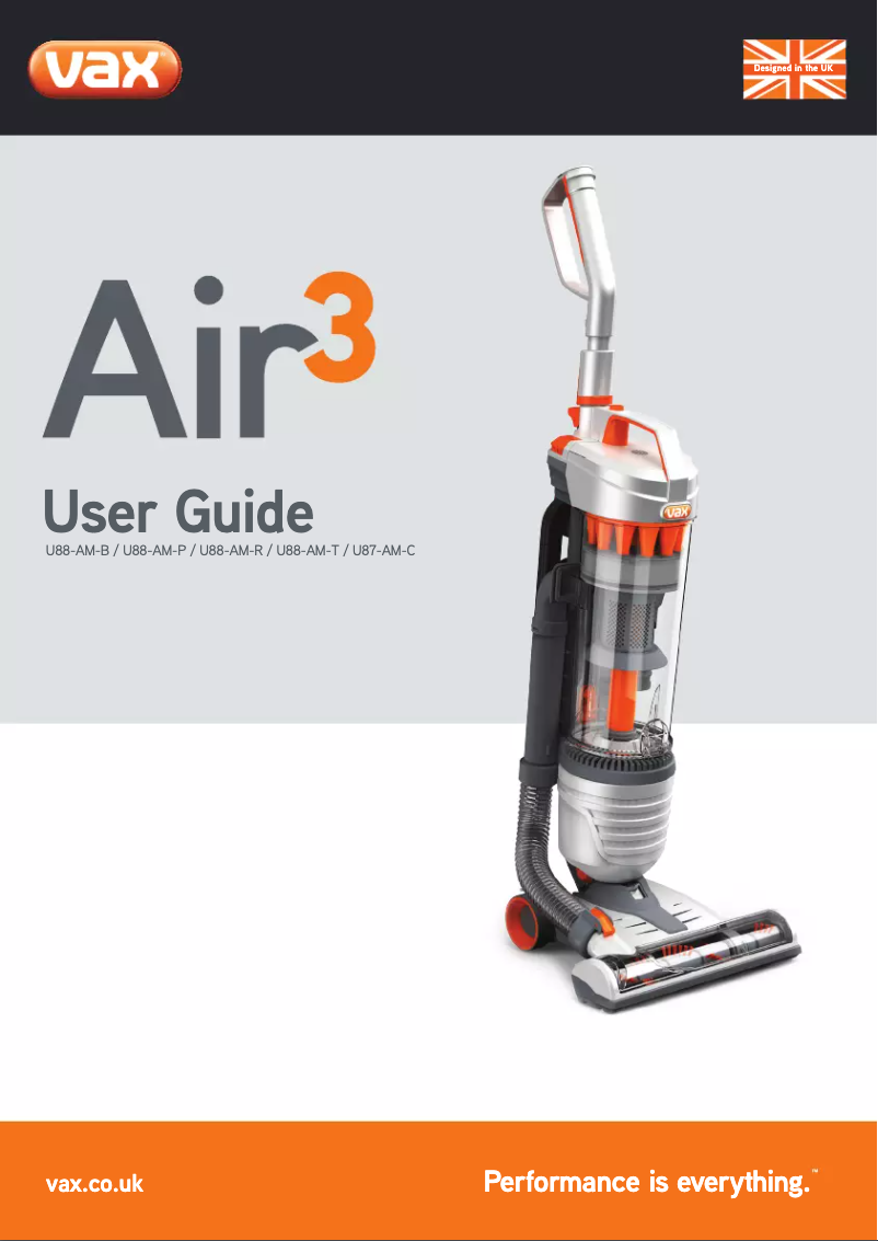 Página 1 del manual Manual de usuario Vax Air 3 U87-AM