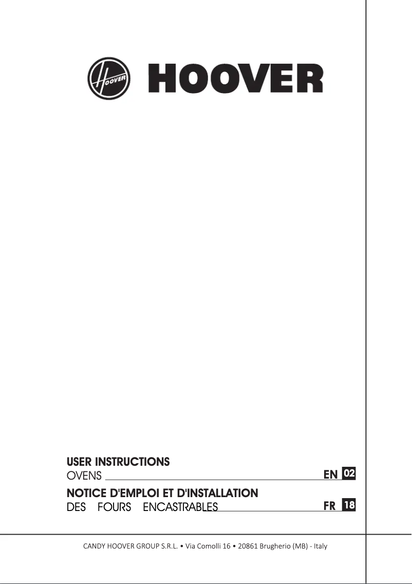 Page 1 de la notice Manuel utilisateur Hoover HOZ7570IN WIFI/1