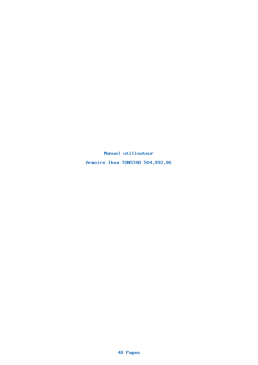 Page 1 de la notice Manuel utilisateur Ikea TONSTAD 504.892.86