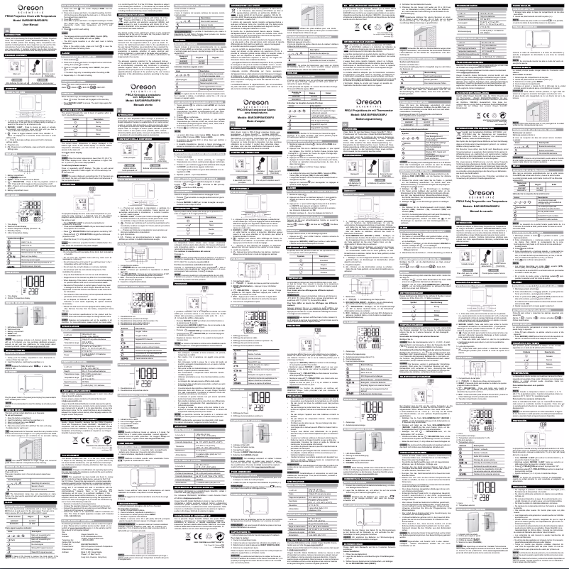 Page 1 de la notice Manuel utilisateur Oregon Scientific BAR368PU