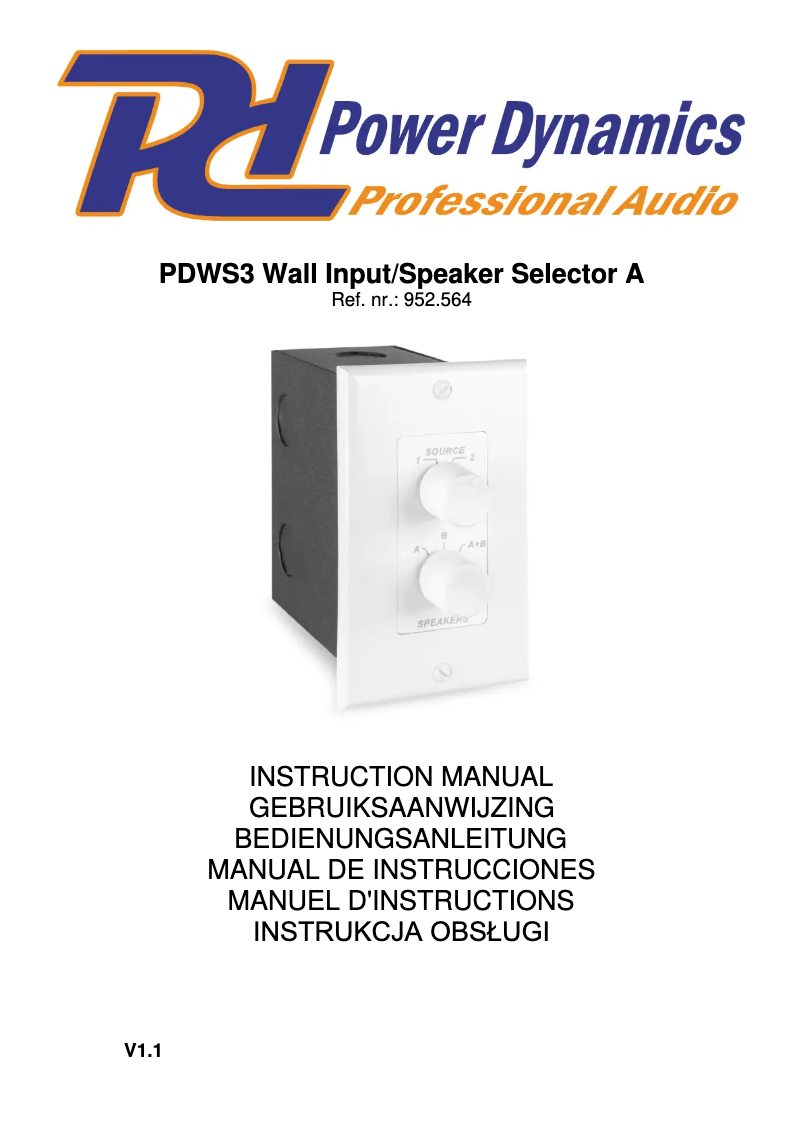 Page 1 de la notice Manuel utilisateur Power Dynamics PDWS3