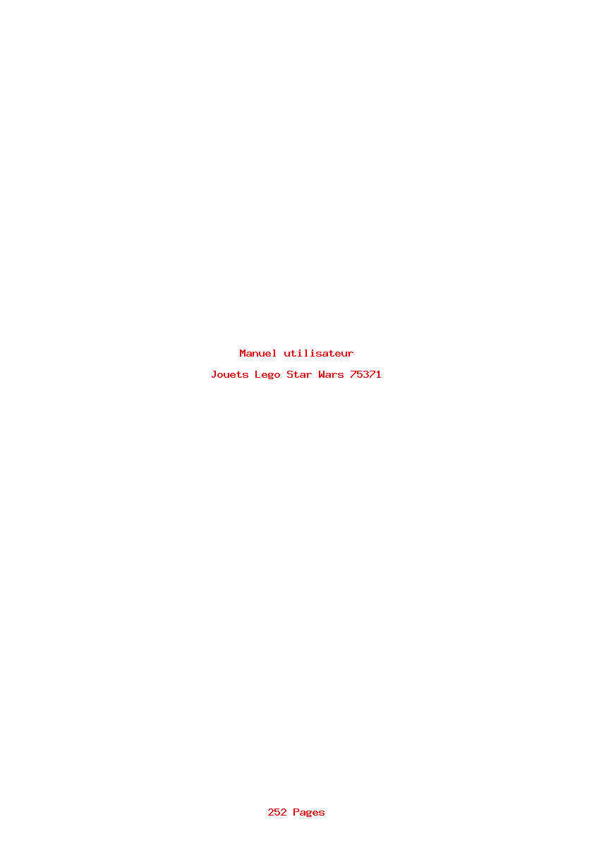 Page 1 de la notice Manuel utilisateur Lego Star Wars 75371