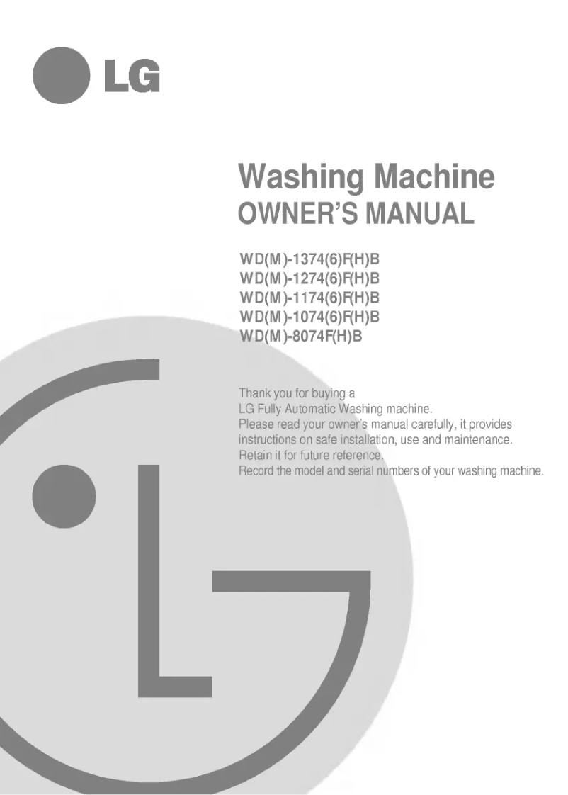 Page 1 of the manual User Manual LG WD-8074FB