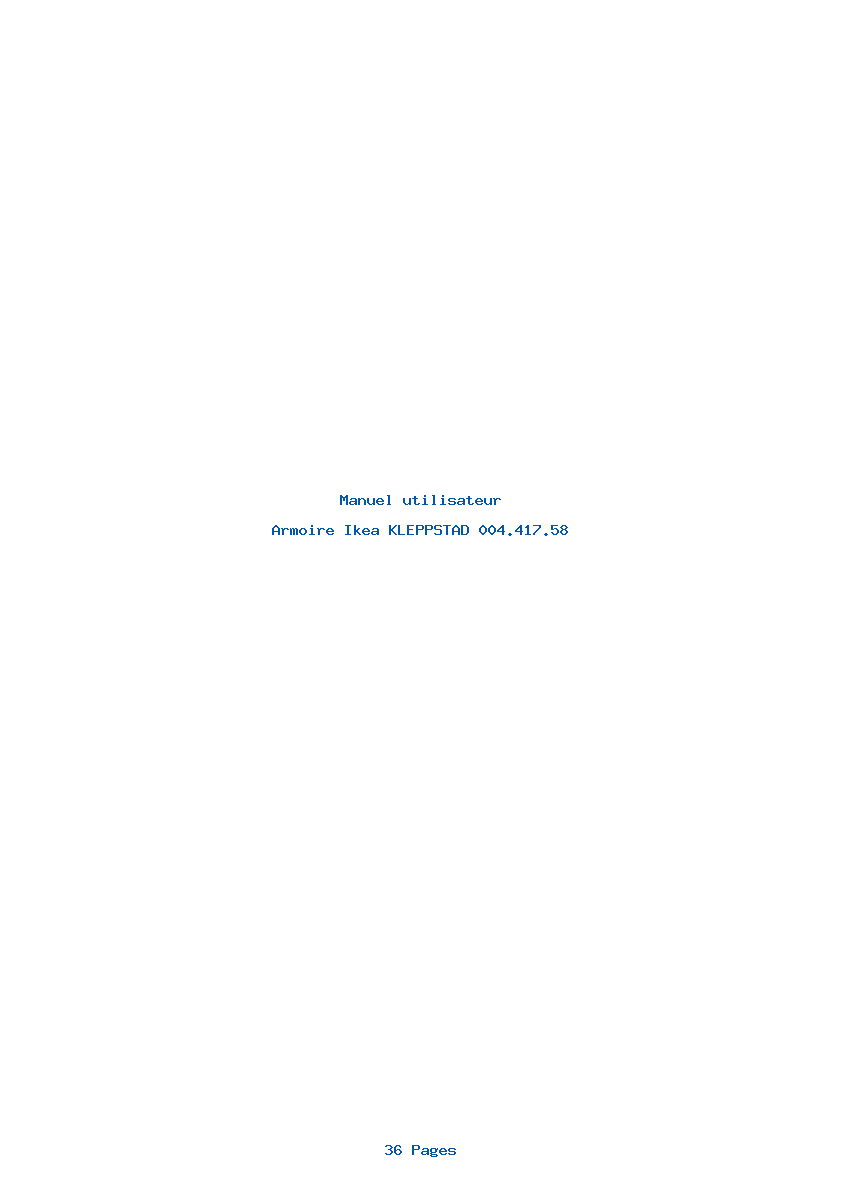 Page 1 de la notice Manuel utilisateur Ikea KLEPPSTAD 004.417.58