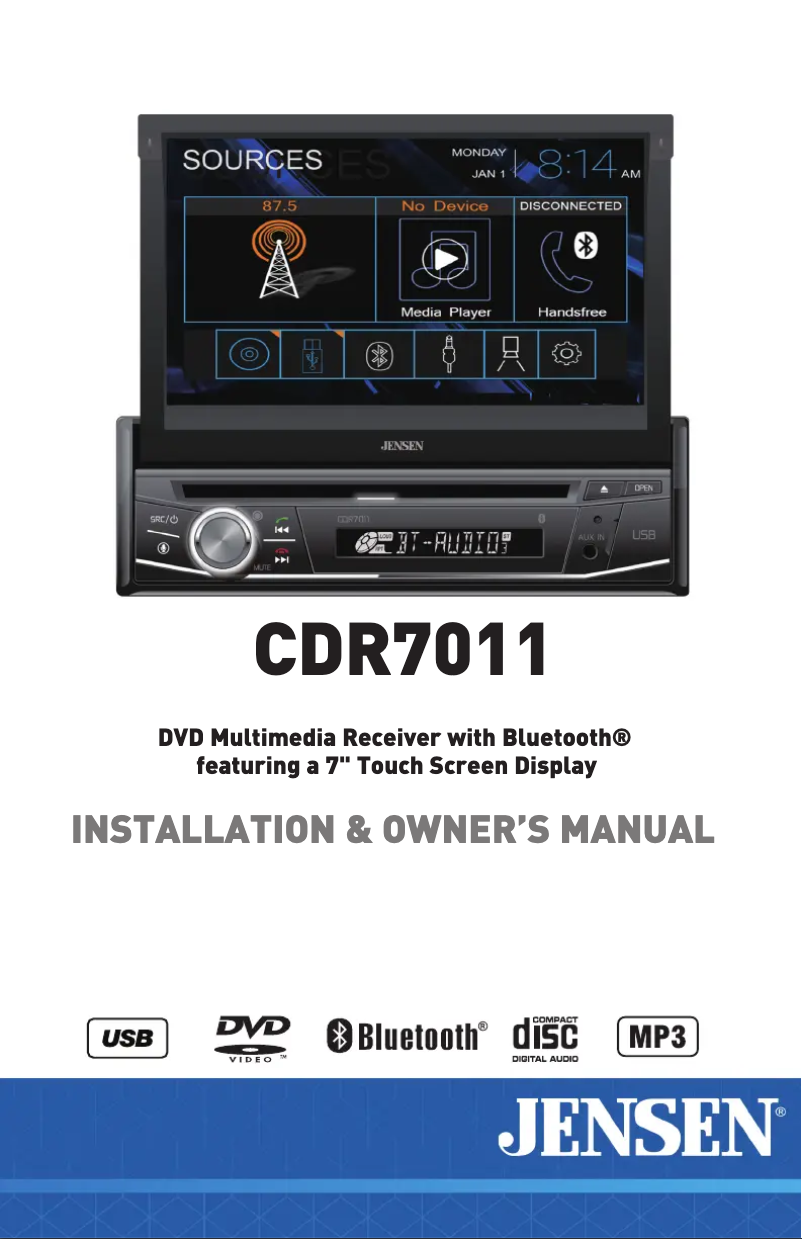 Page 1 de la notice Manuel utilisateur Jensen CDR7011