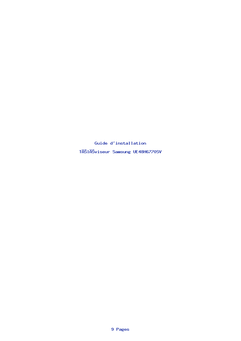Image de la première page du manuel de l'appareil UE48H6770SV