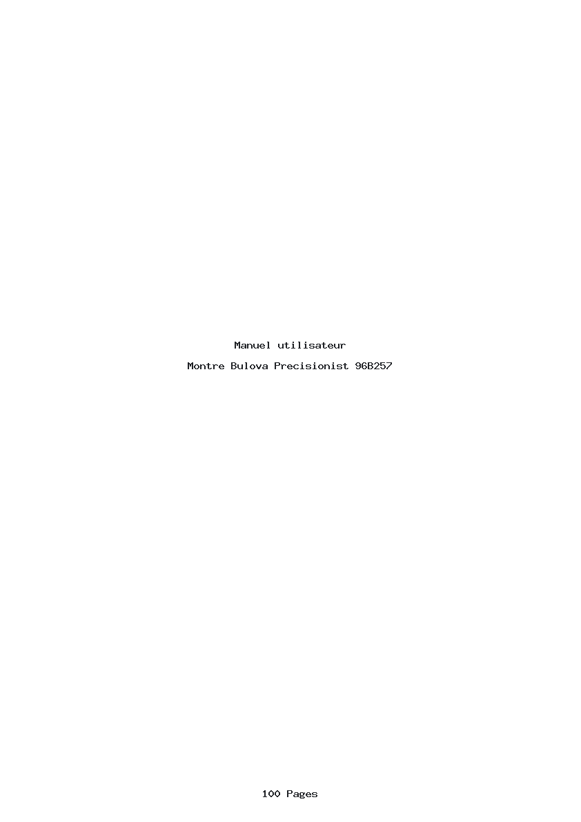 Page 1 de la notice Manuel utilisateur Bulova Precisionist 96B257