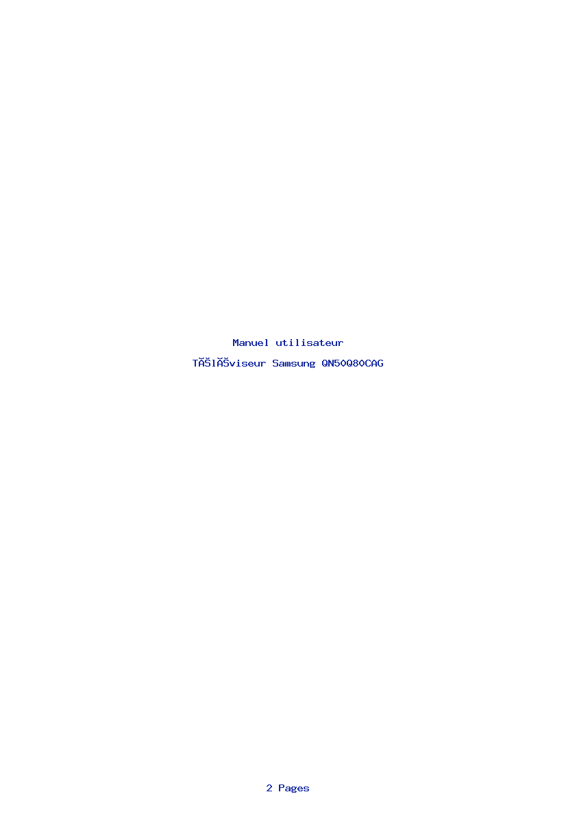 Page 1 de la notice Manuel utilisateur Samsung QN50Q80CAG