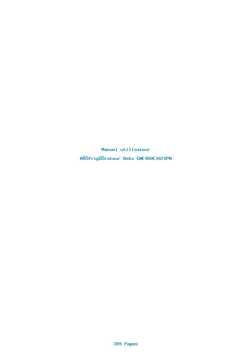 Page 1 de la notice Manuel utilisateur Beko GNE480E30ZXPN
