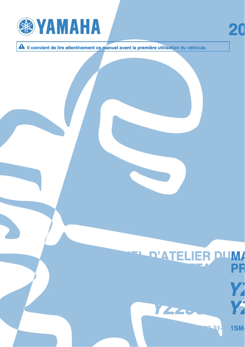 Page 1 de la notice Manuel utilisateur Yamaha YZ250F (2015)