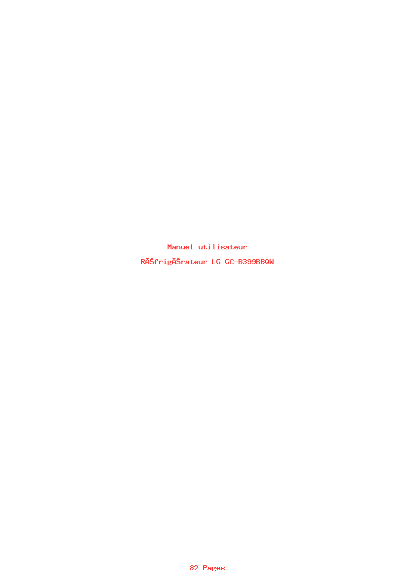 Page 1 de la notice Manuel utilisateur LG GC-B399BBQW