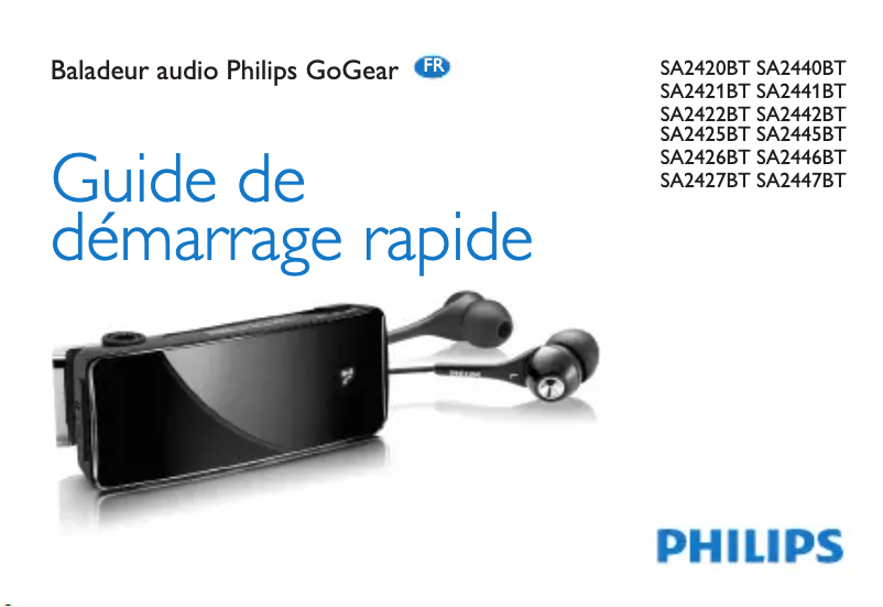 Page n°1 - Guide de démarrage rapide Philips GoGear SA2446BT