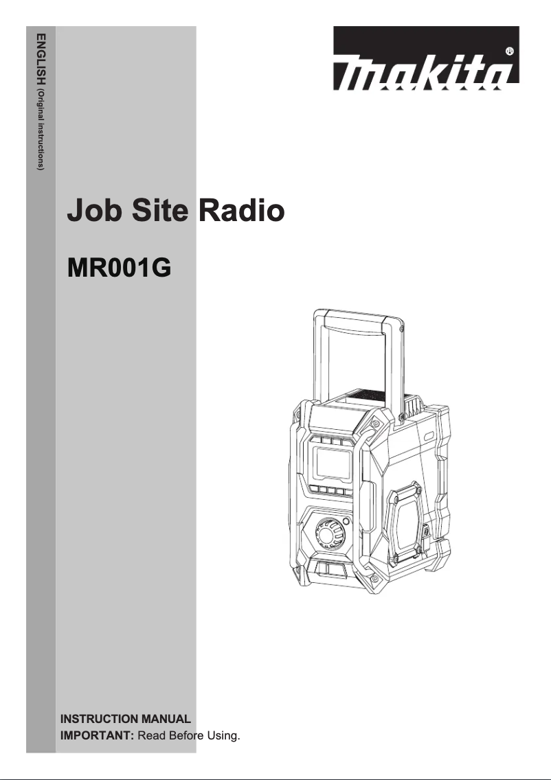 Page 1 de la notice Manuel utilisateur Makita MR001GZ01