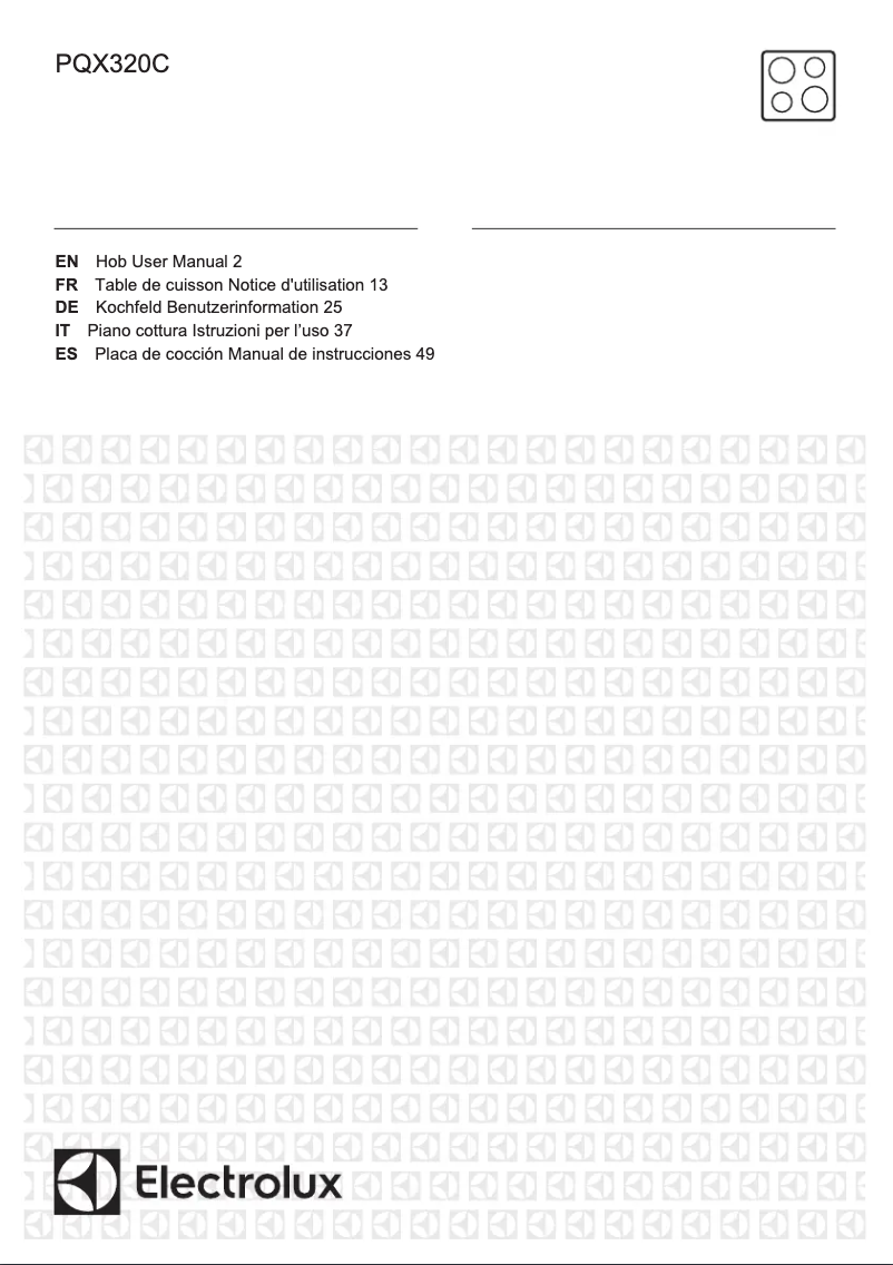 Page 1 de la notice Manuel utilisateur Electrolux PQX320C