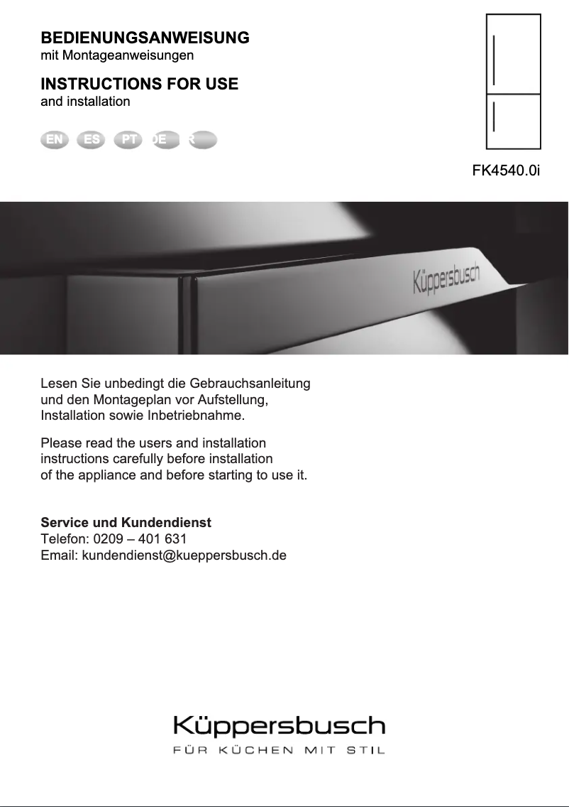 Página 1 del manual Manual de usuario Küppersbusch FK4540.1i