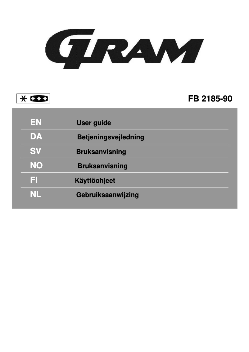 Page 1 de la notice Manuel utilisateur Gram FB 2185-90