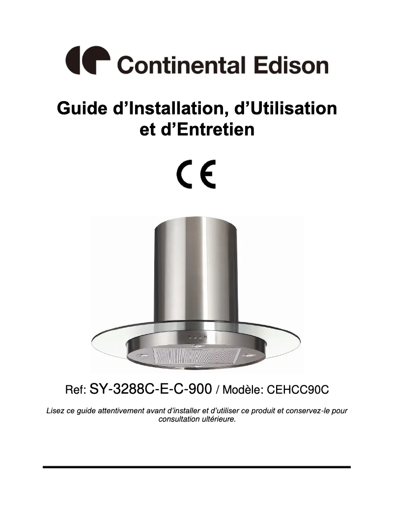 Página 1 del manual Manual de usuario Continental Edison CEHCC90C