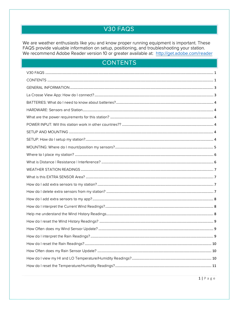 Página 1 del manual Preguntas frecuentes La Crosse Technology 328-10618
