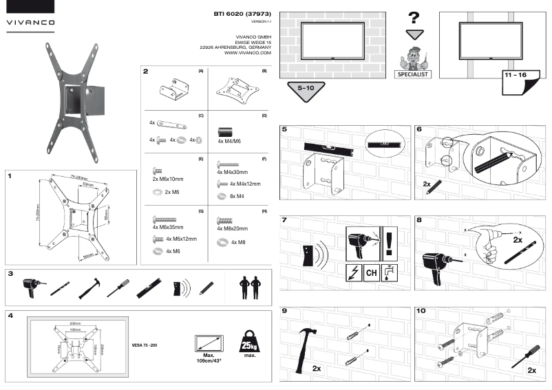 Page 1 de la notice Manuel utilisateur Vivanco BTI 6020