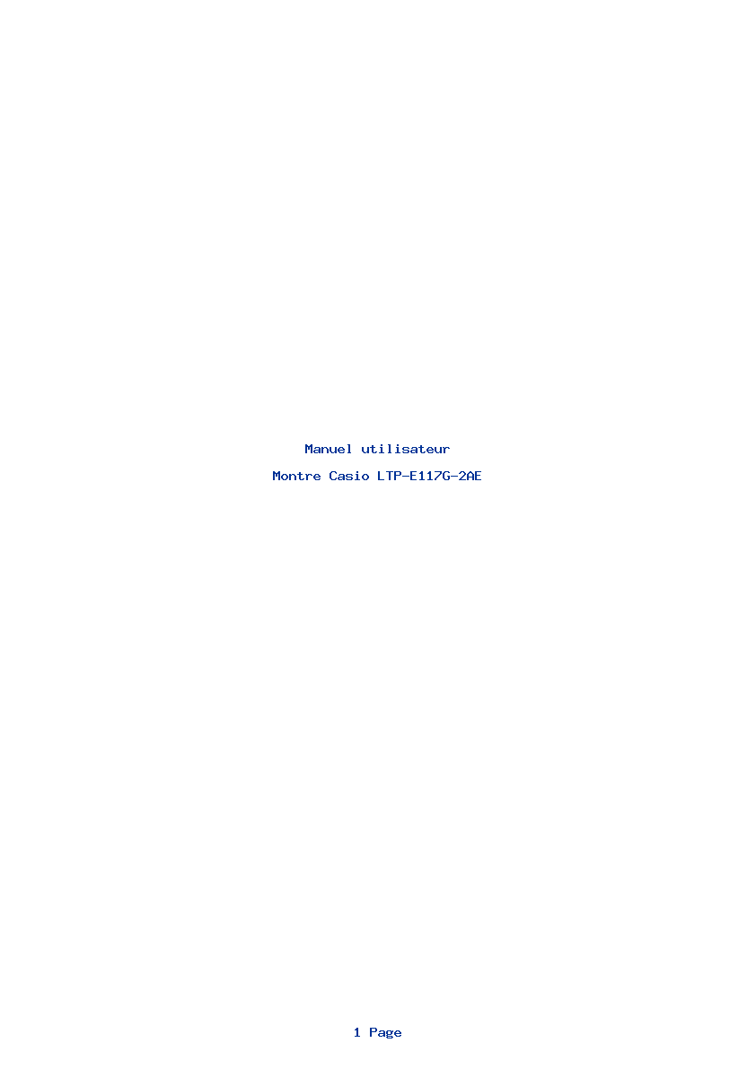 Page 1 de la notice Manuel utilisateur Casio LTP-E117G-2AE