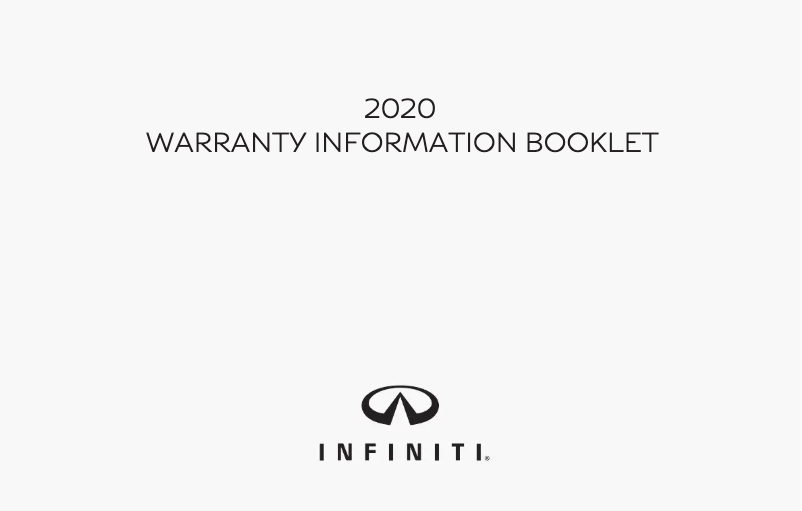 Page 1 de la notice Informations de garantie Infiniti Q60 (2020)