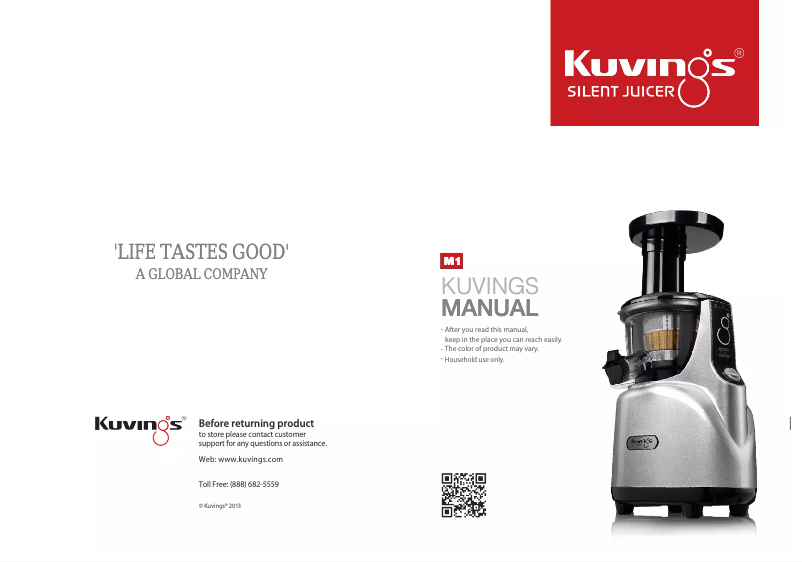 Page 1 de la notice Manuel utilisateur Kuvings NS-997UL