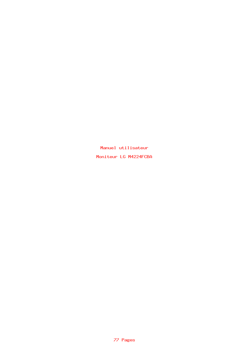 Page 1 de la notice Manuel utilisateur LG M4224FCBA