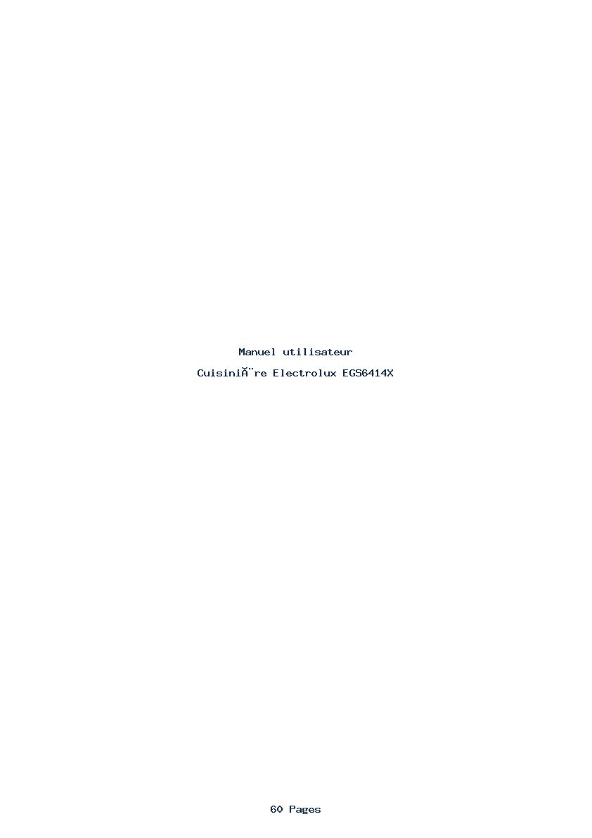 Page 1 de la notice Manuel utilisateur Electrolux EGS6414X