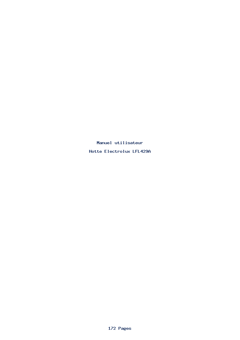 Page 1 de la notice Manuel utilisateur Electrolux LFL429A