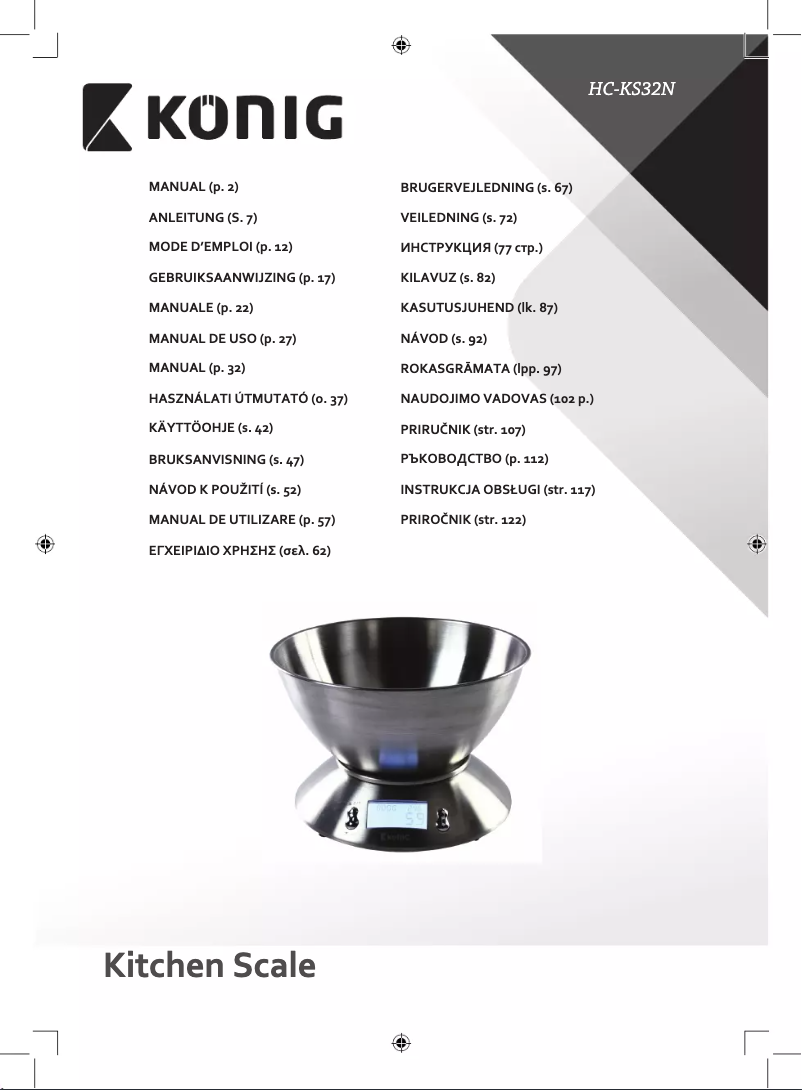 Page 1 de la notice Manuel utilisateur Konig HC-KS32N
