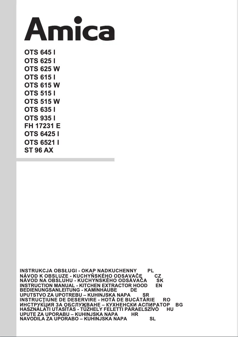 Page 1 of the manual User Manual Amica OTS635I