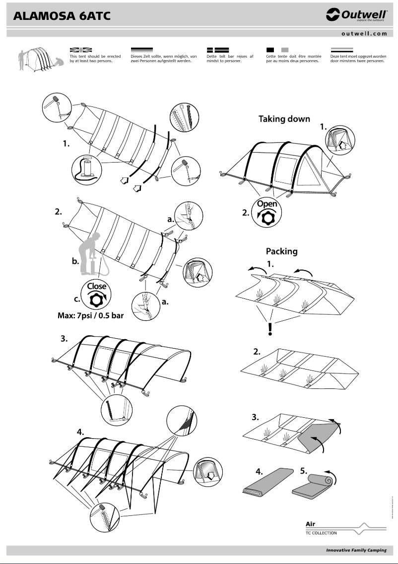 Page 1 de la notice Manuel utilisateur Outwell Alamosa 6ATC