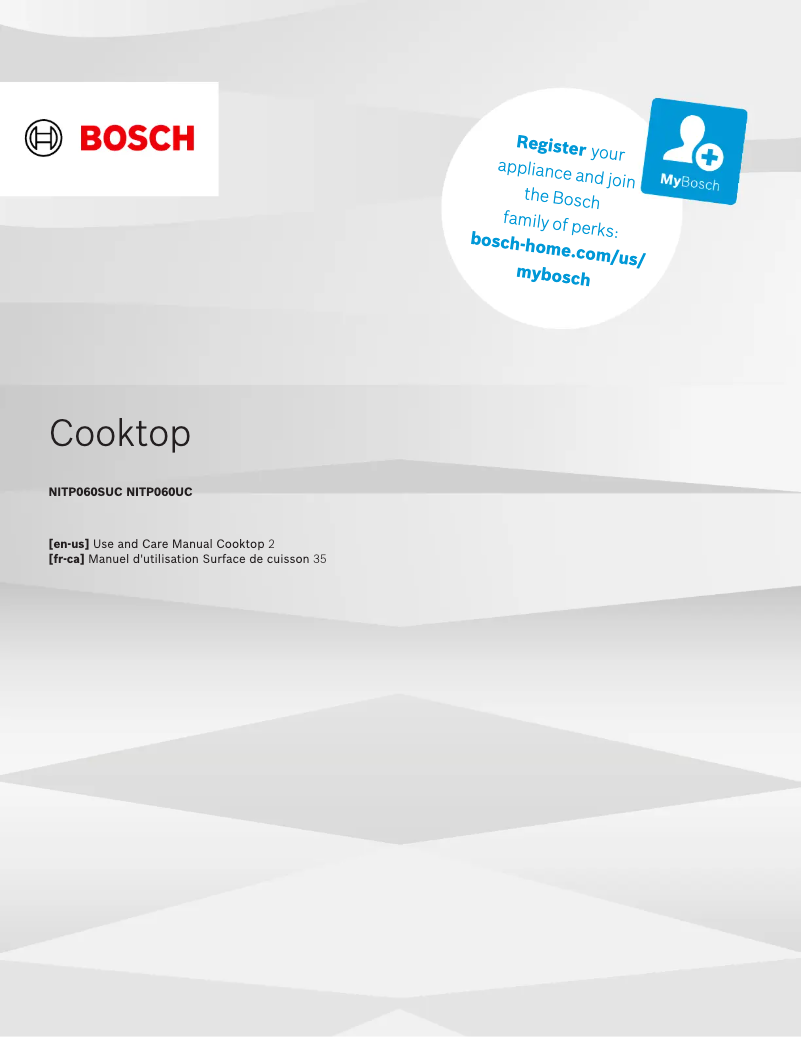 Page 1 de la notice Manuel utilisateur Bosch NITP060UC