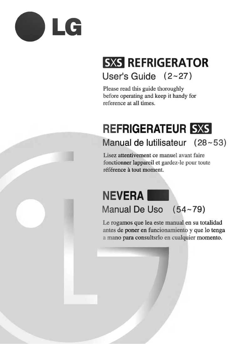 Page 1 de la notice Manuel utilisateur LG GS93W65GEF