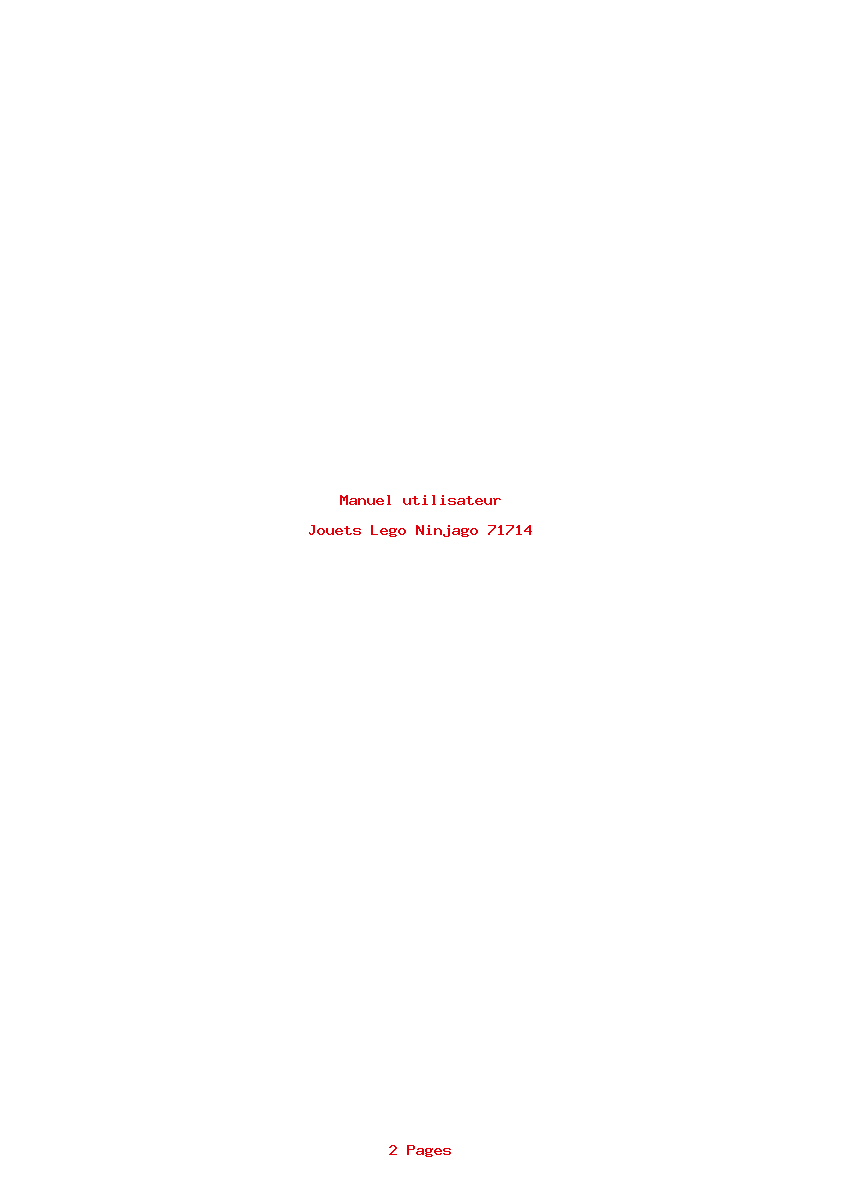 Page 1 de la notice Manuel utilisateur Lego Ninjago 71714