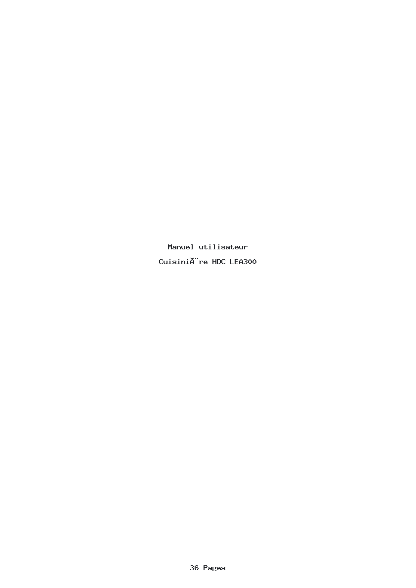 Page 1 de la notice Manuel utilisateur HDC LEA300