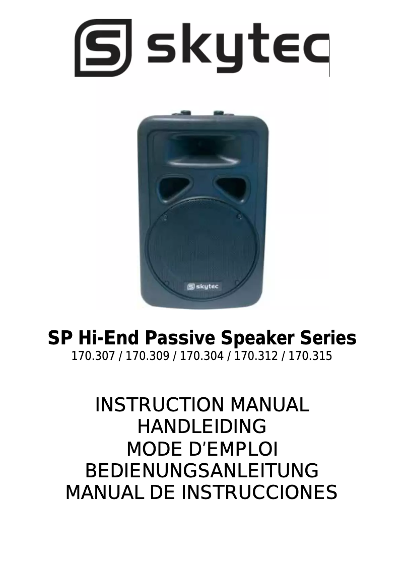 Page 1 de la notice Manuel utilisateur Skytec SP1500 Hi-End PA-box