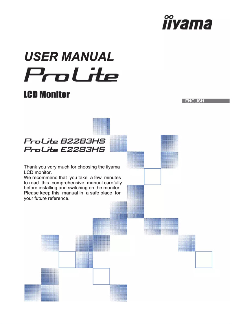 Page 1 de la notice Manuel utilisateur Iiyama ProLite B2283HS-B3