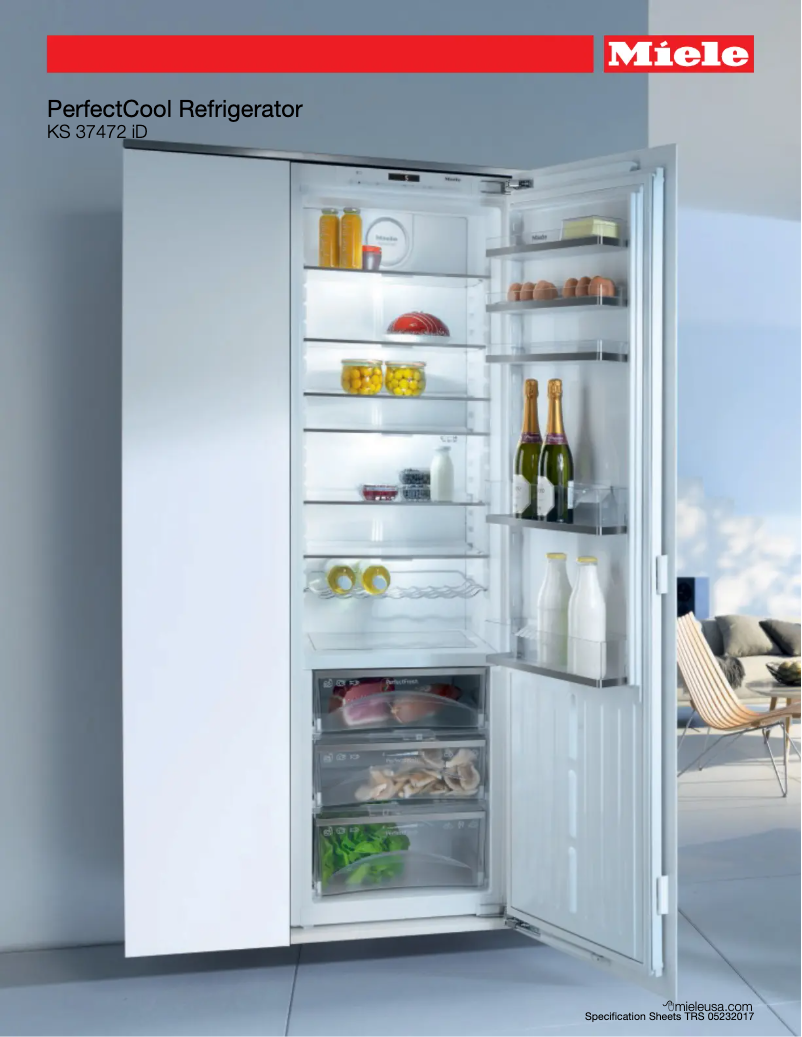 Page 1 de la notice Fiche technique Miele KS 37472 iD