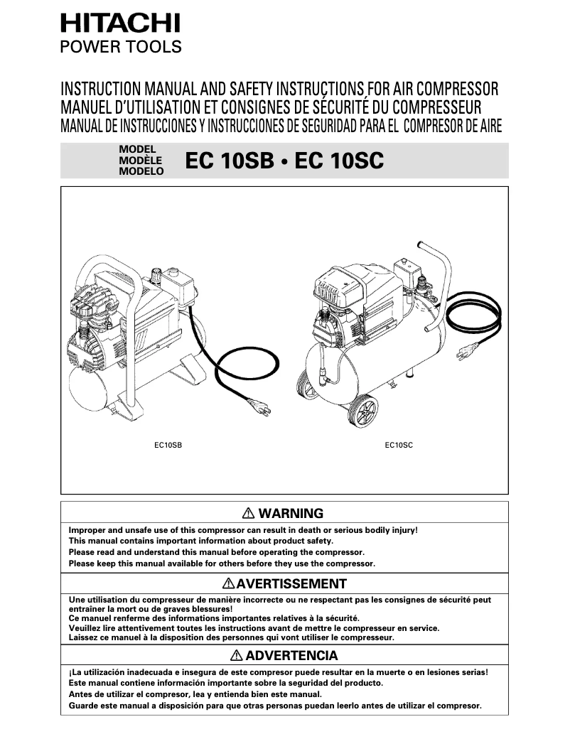 Image de la première page du manuel de l'appareil EC 10SB