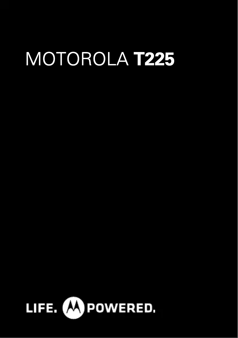 Page 1 de la notice Manuel utilisateur Motorola T225