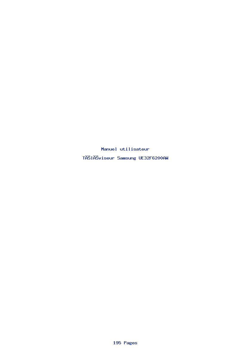 Page 1 de la notice Manuel utilisateur Samsung UE32F6200AW