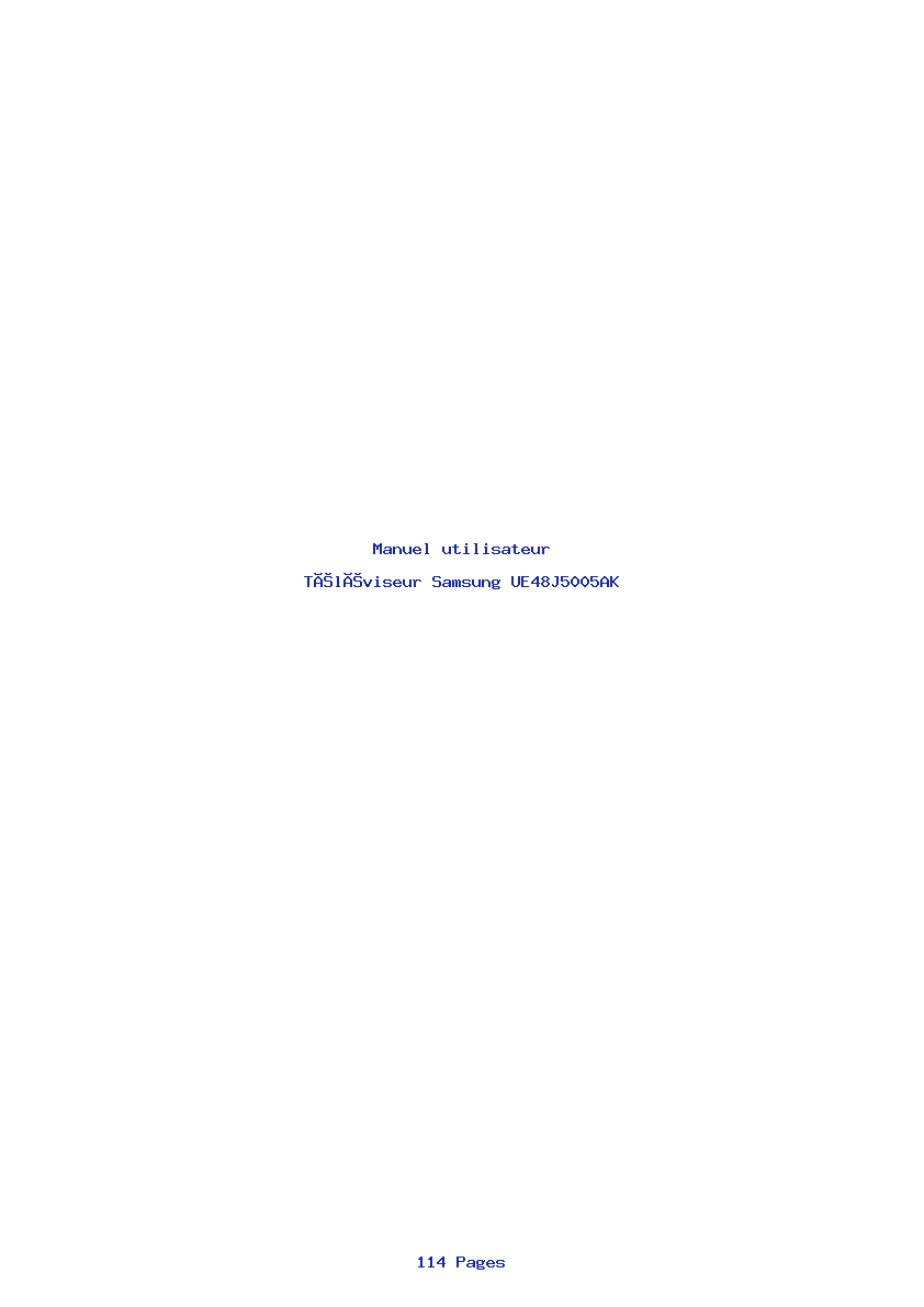 Page 1 de la notice Manuel utilisateur Samsung UE48J5005AK