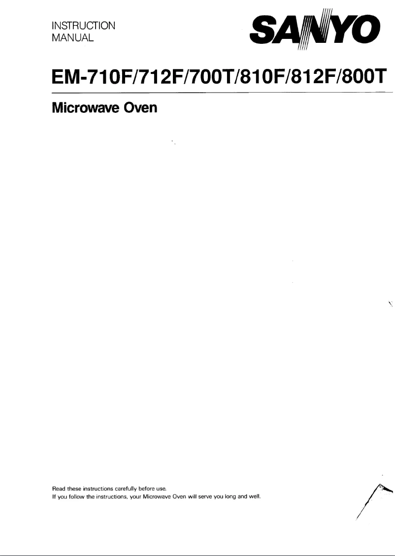 Page 1 de la notice Manuel utilisateur Sanyo EM-700T