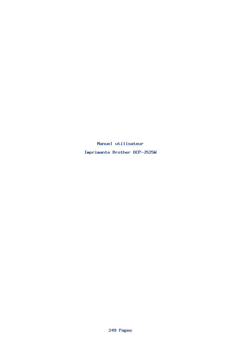 Image de la première page du manuel de l'appareil DCP-J525W